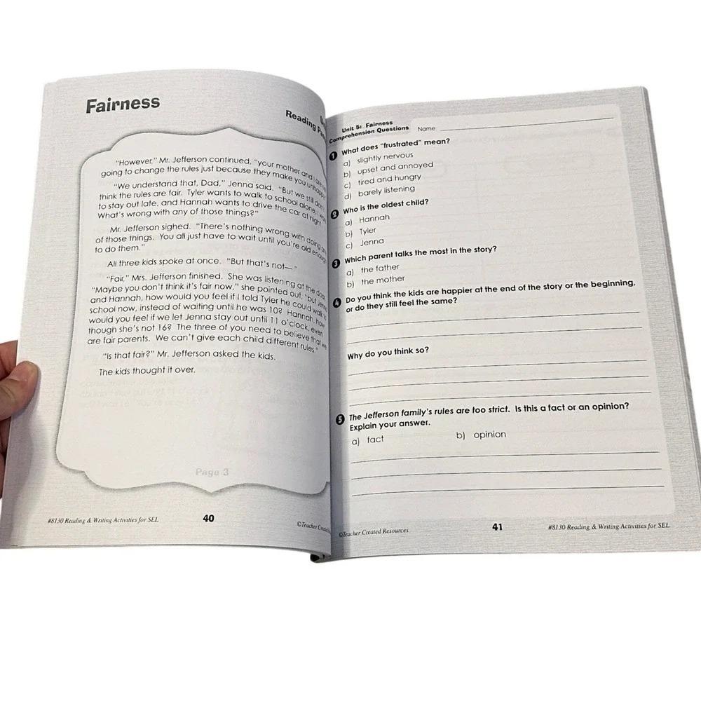Teacher Created Resources Social-Emotional Learning Workbook Grades 4-6 NEW